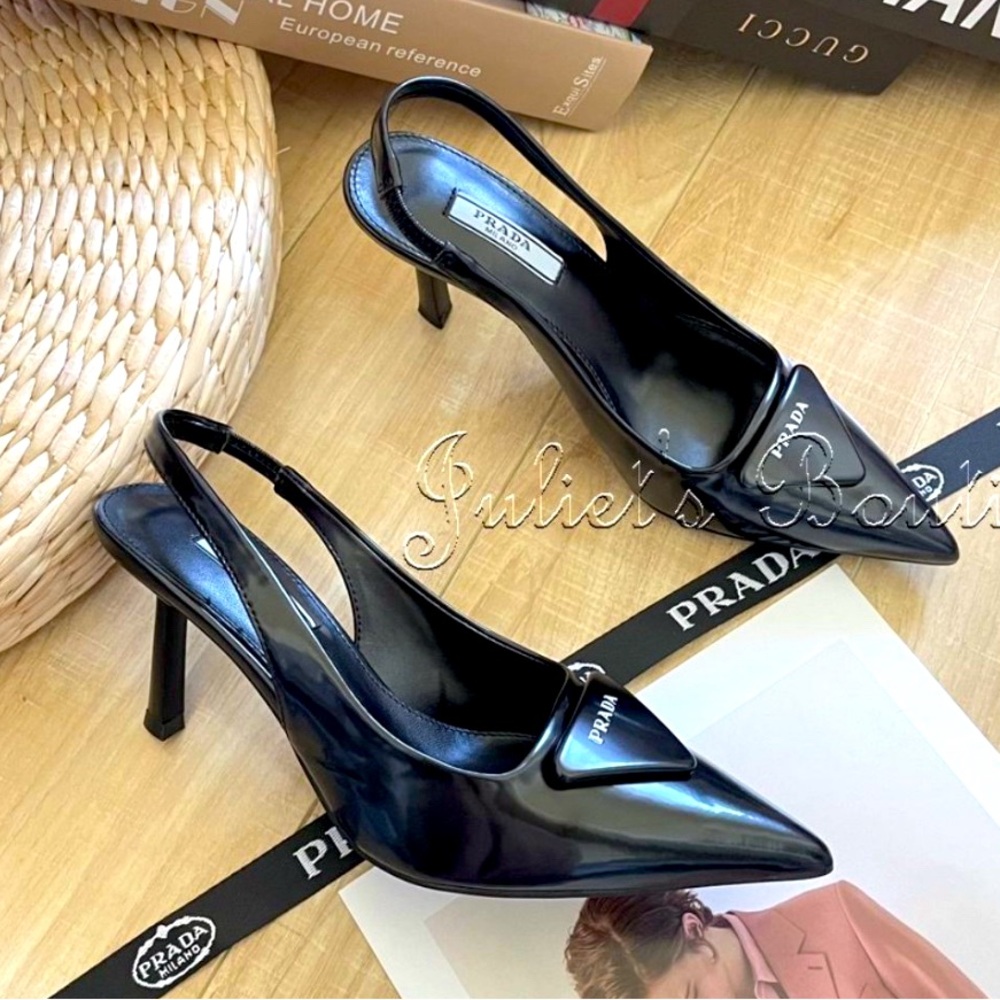Slingback black heels